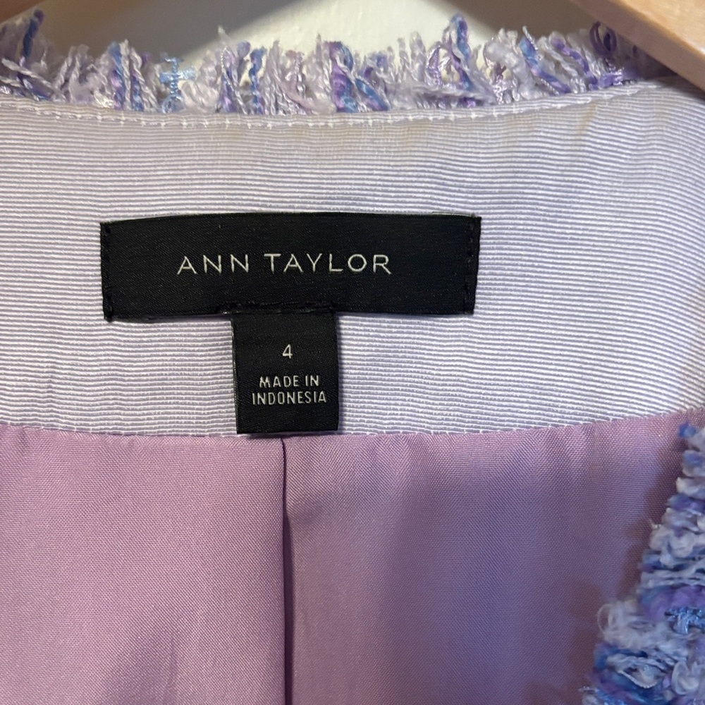 Ann Taylor Purple Tweed Blazer - Picture 2 of 4